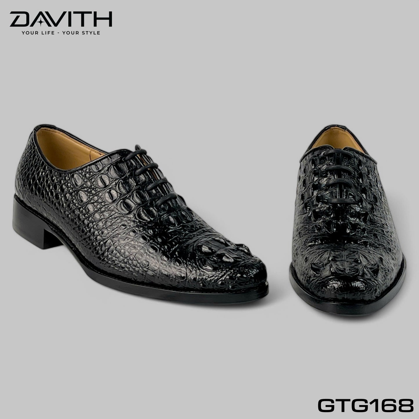 Premium Grade 1 Crocodile Hump Leather Oxford Shoes - GTG168