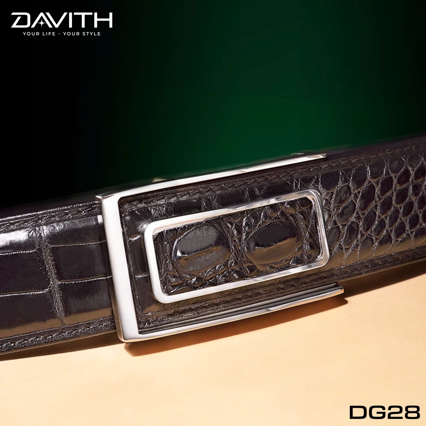 Premium Grade 1 Crocodile Hump Leather Belt - DG28