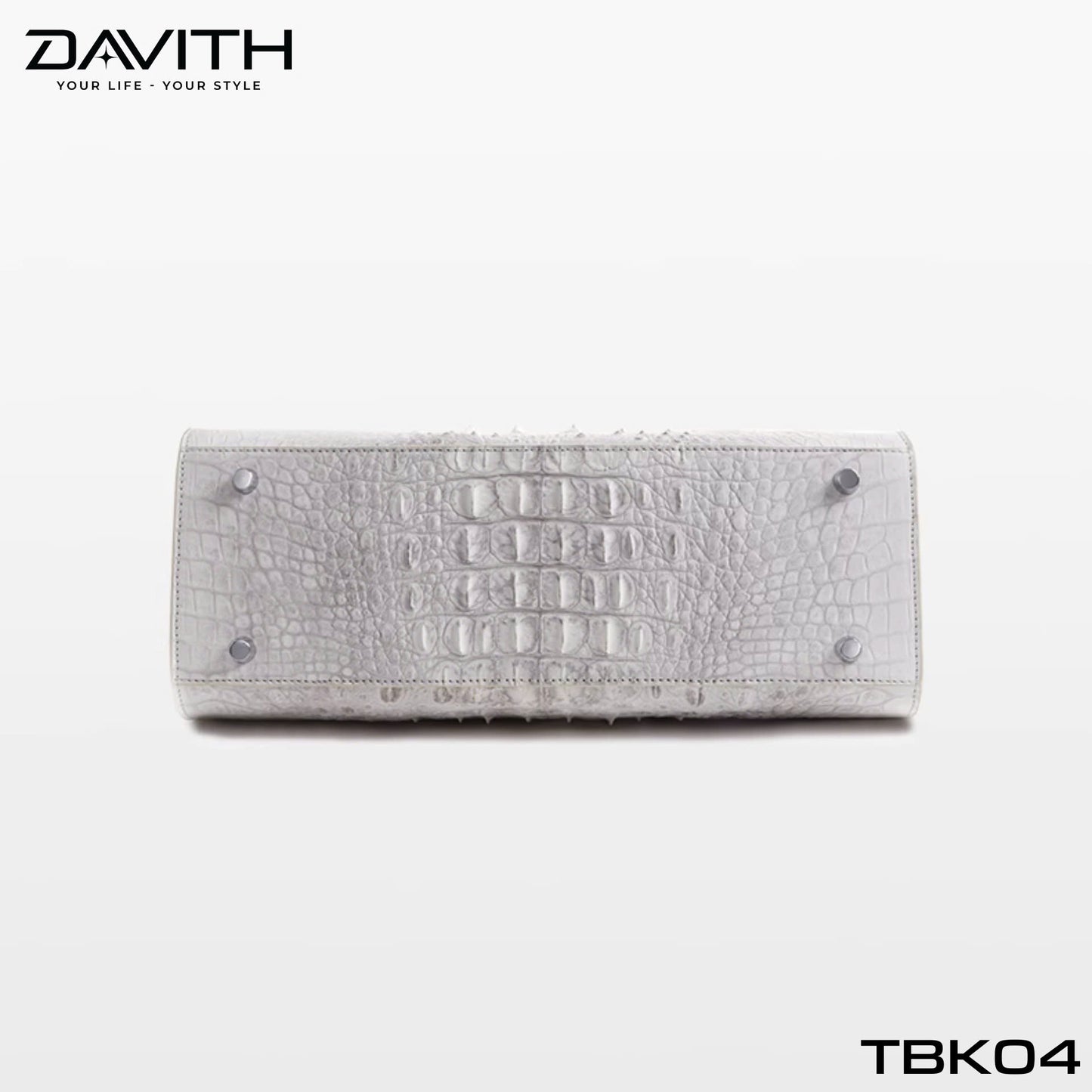 High-end women's crocodile hump leather handbag in albino white - TBK04