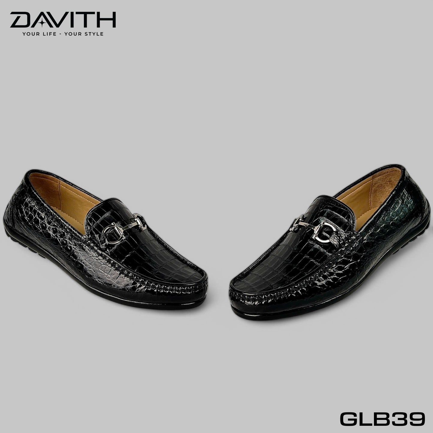 Premium Grade 1 Crocodile Belly Leather Loafers with Flat Sole - GLB39