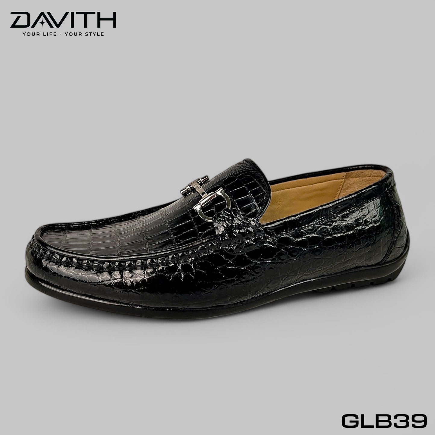 Premium Grade 1 Crocodile Belly Leather Loafers with Flat Sole - GLB39