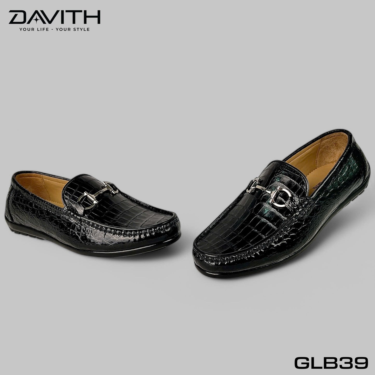 Premium Grade 1 Crocodile Belly Leather Loafers with Flat Sole - GLB39