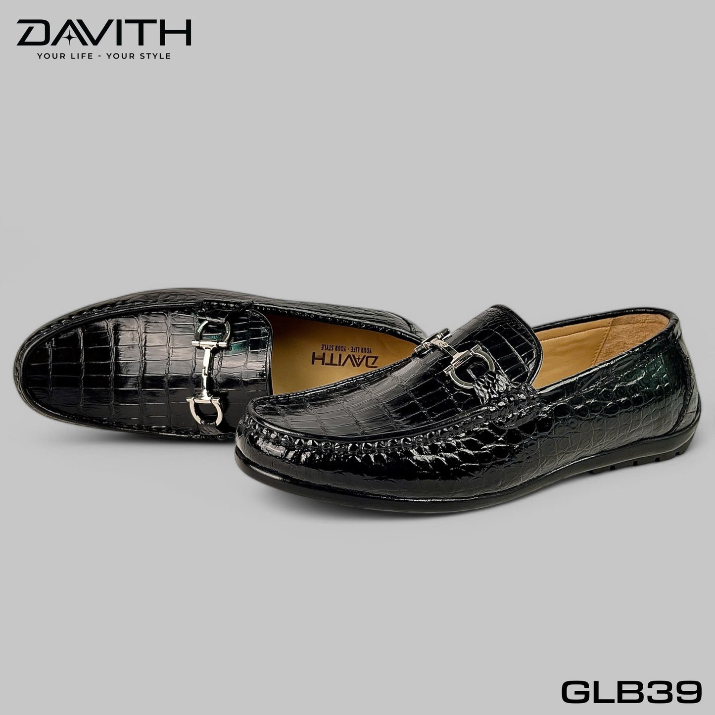 Premium Grade 1 Crocodile Belly Leather Loafers with Flat Sole - GLB39