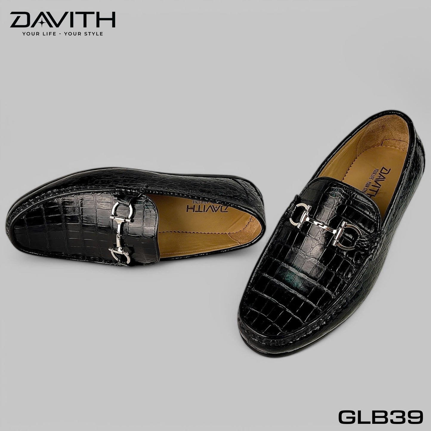 Premium Grade 1 Crocodile Belly Leather Loafers with Flat Sole - GLB39