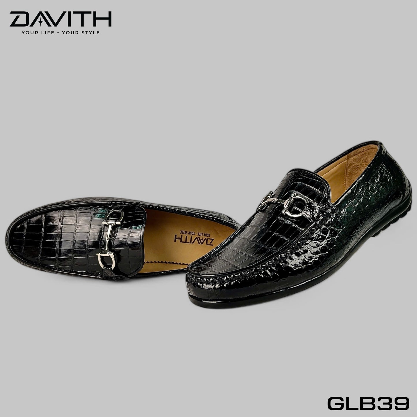 Premium Grade 1 Crocodile Belly Leather Loafers with Flat Sole - GLB39