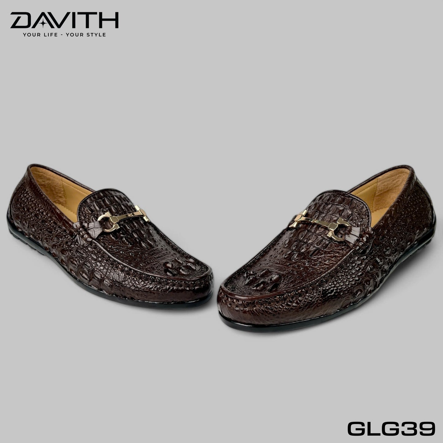Premium Grade 1 Crocodile Hump Leather Loafers with Flat Sole - GLG39