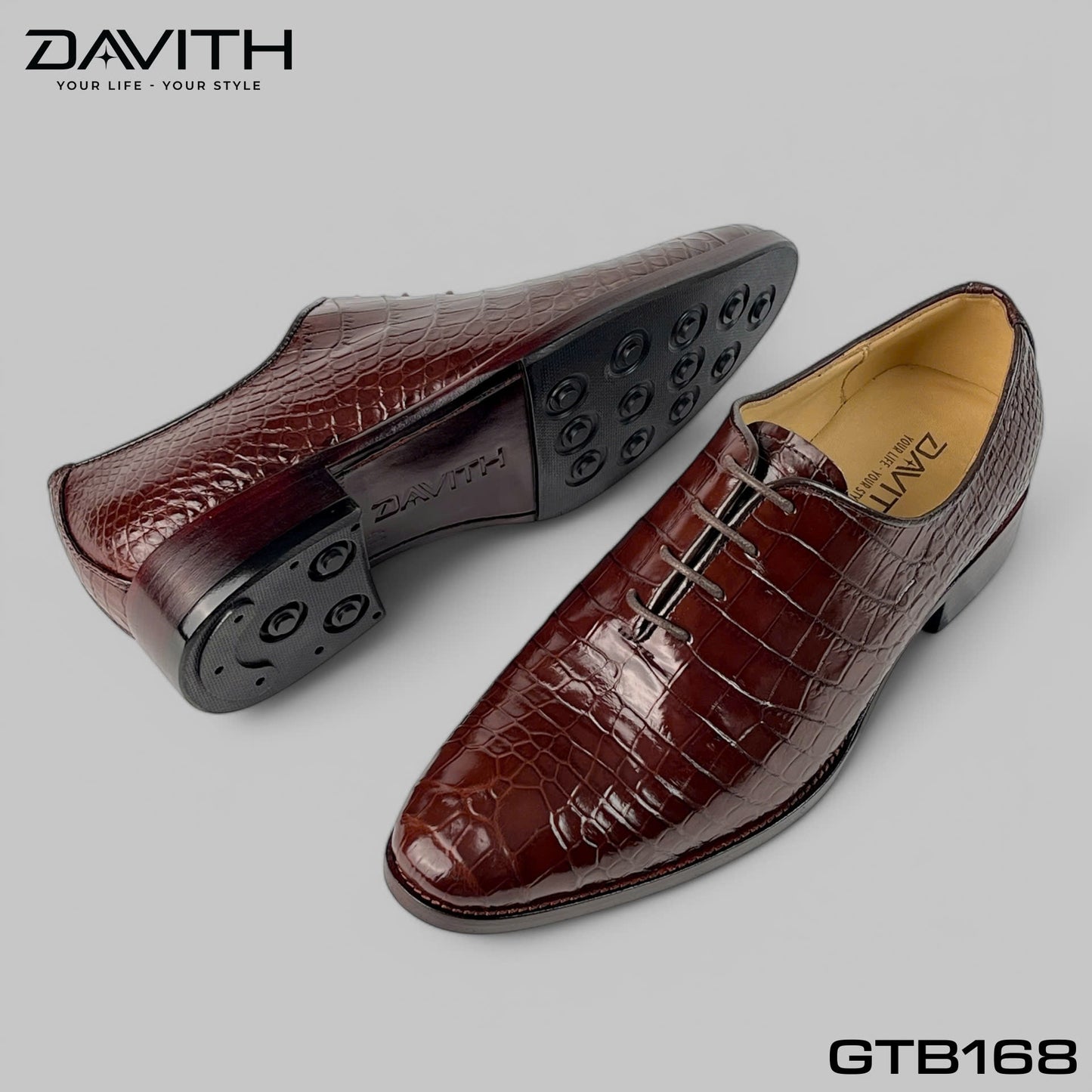 Premium Grade 1 Crocodile Belly Leather Oxford Shoes - GTB168