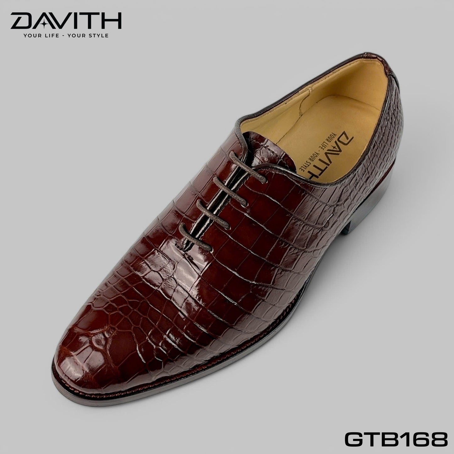 Premium Grade 1 Crocodile Belly Leather Oxford Shoes - GTB168