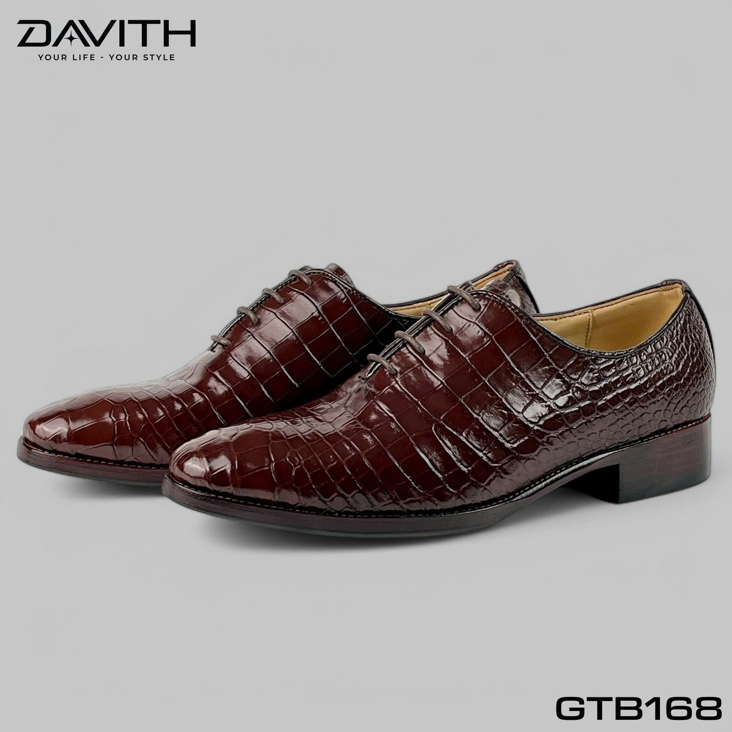 Premium Grade 1 Crocodile Belly Leather Oxford Shoes - GTB168