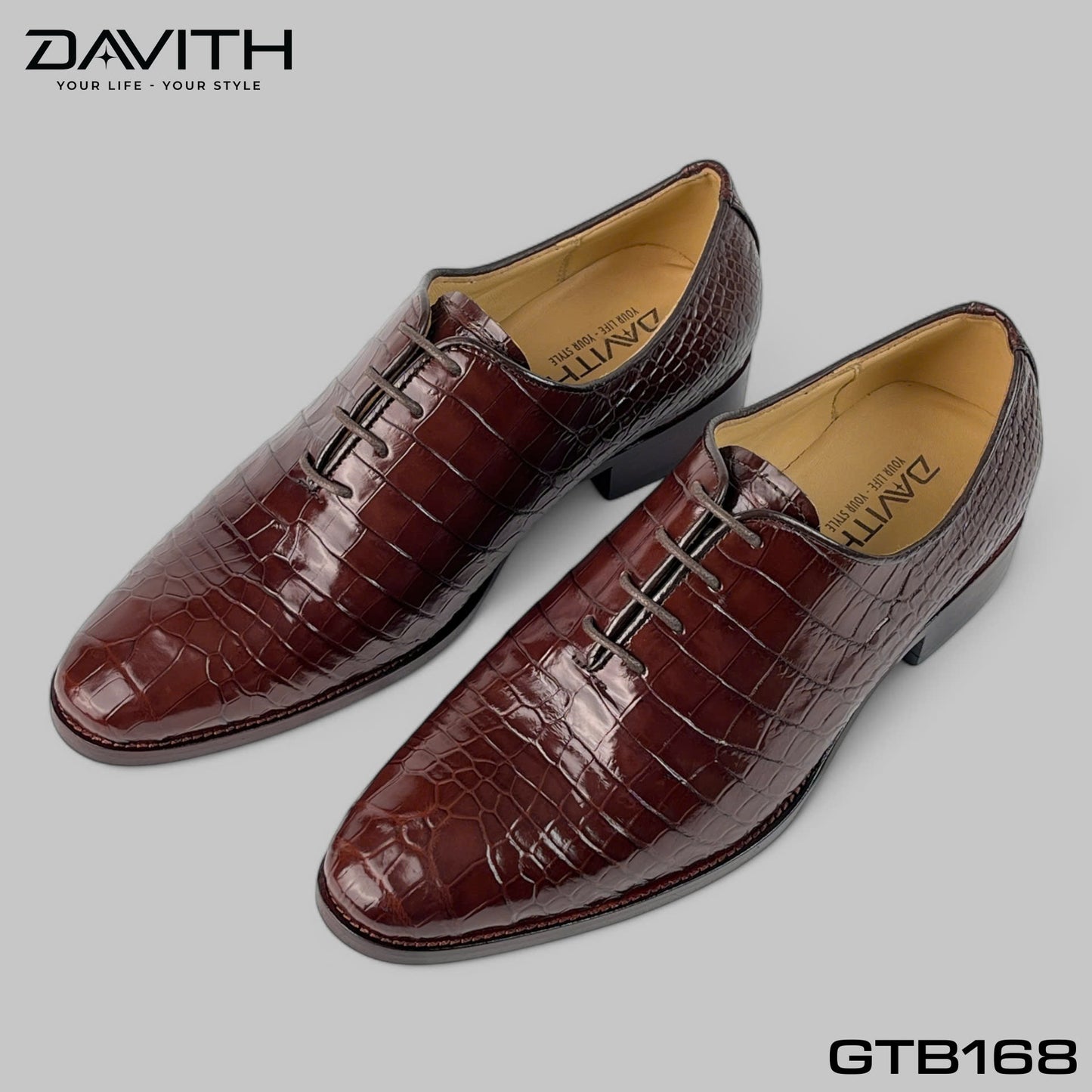 Premium Grade 1 Crocodile Belly Leather Oxford Shoes - GTB168