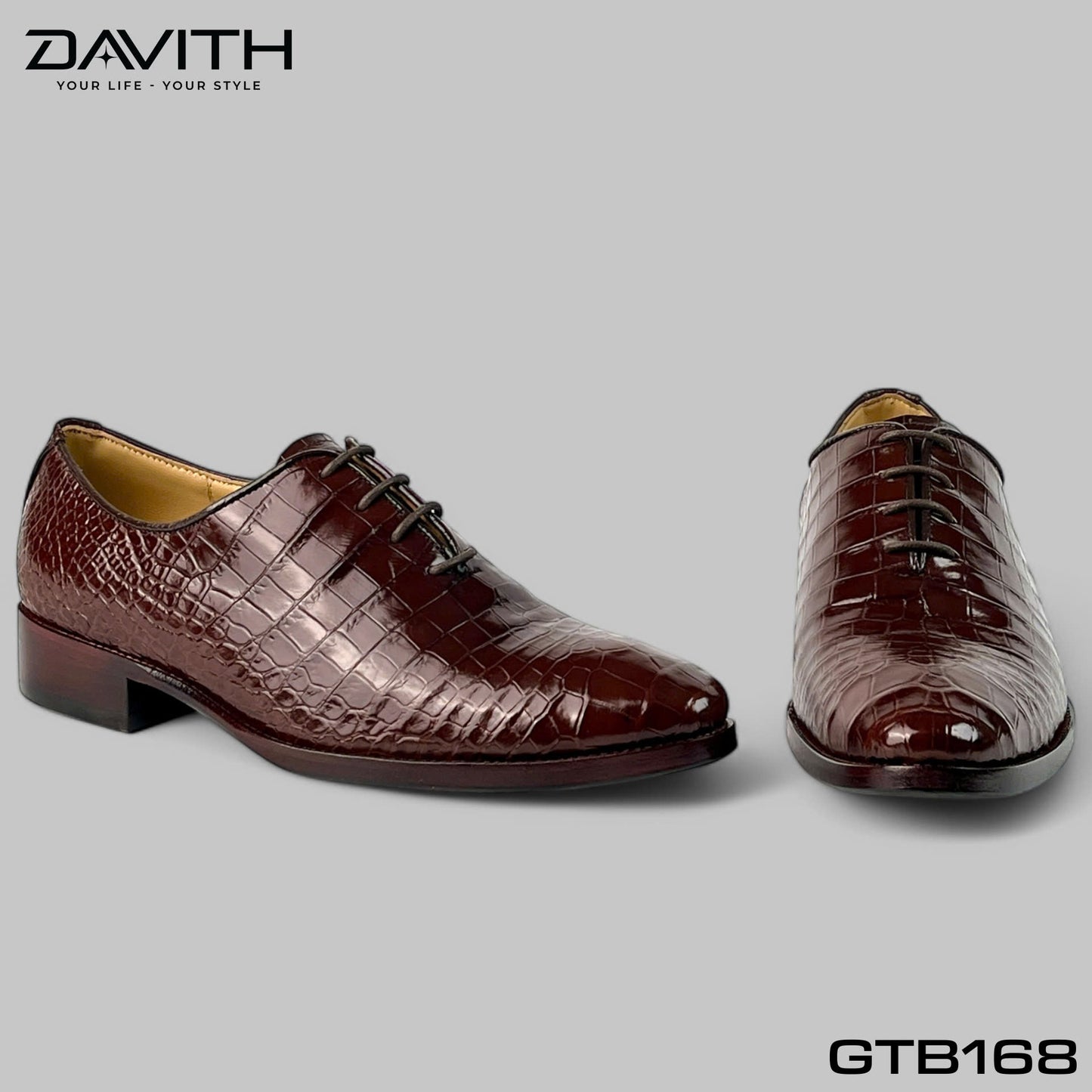 Premium Grade 1 Crocodile Belly Leather Oxford Shoes - GTB168