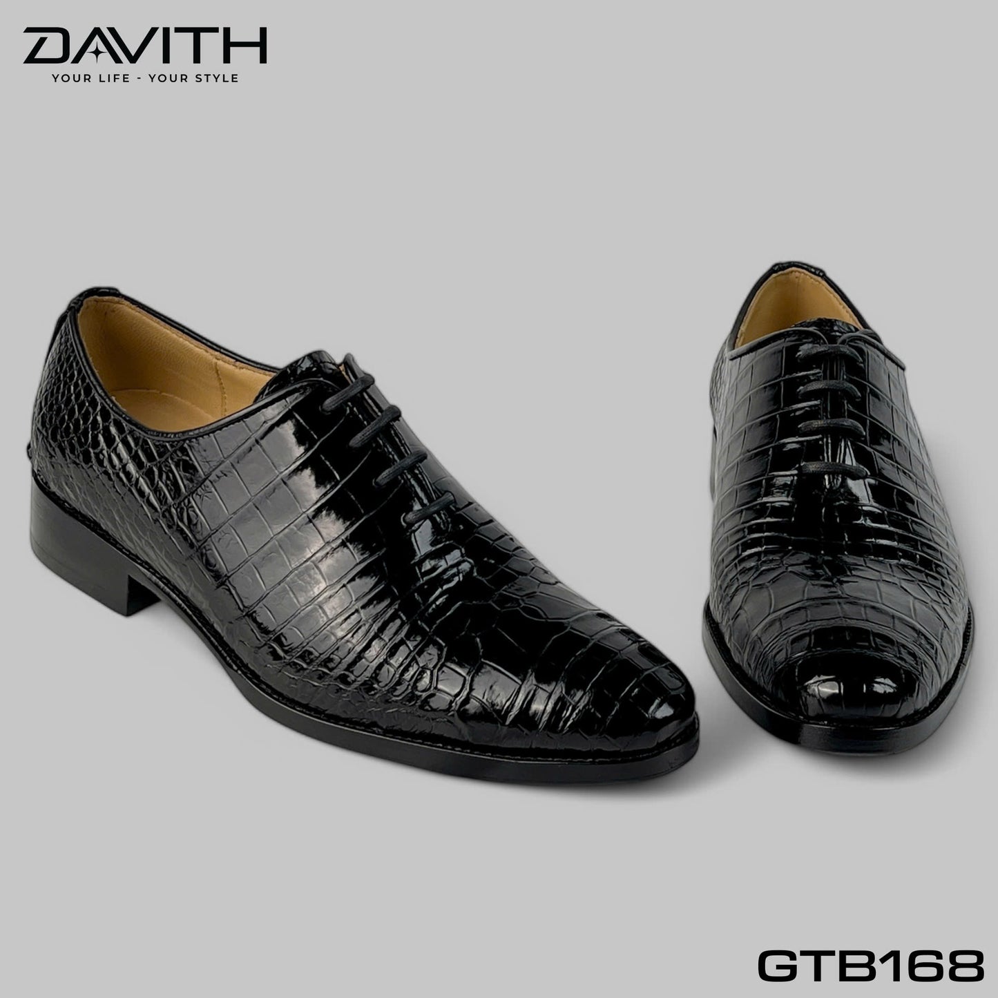Premium Grade 1 Crocodile Belly Leather Oxford Shoes - GTB168