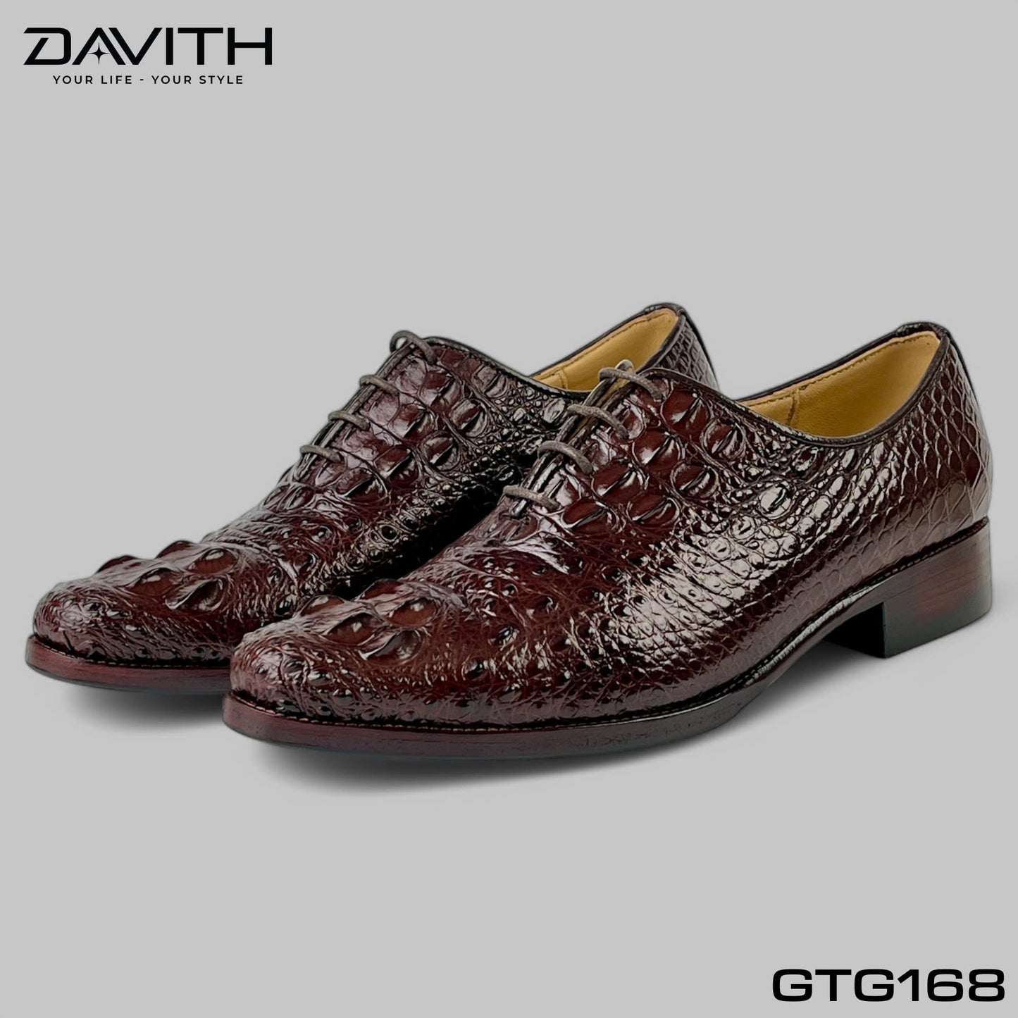 Premium Grade 1 Crocodile Hump Leather Oxford Shoes - GTG168