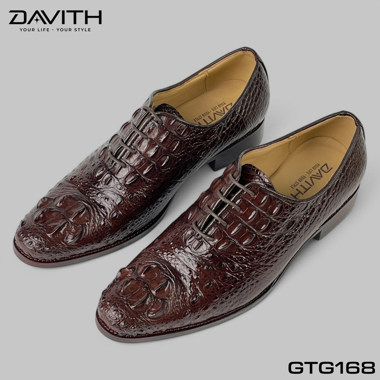 Premium Grade 1 Crocodile Hump Leather Oxford Shoes - GTG168
