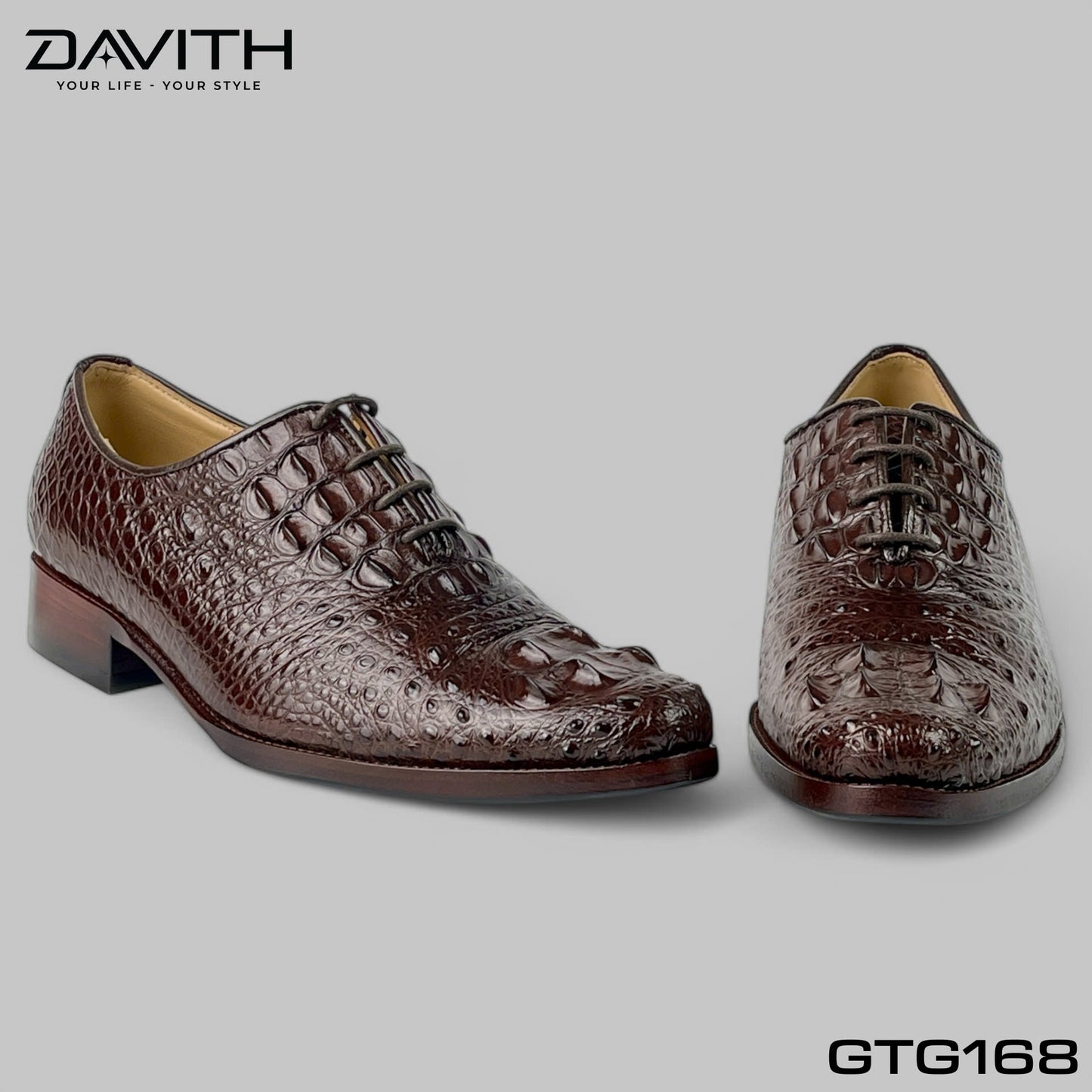 Premium Grade 1 Crocodile Hump Leather Oxford Shoes - GTG168