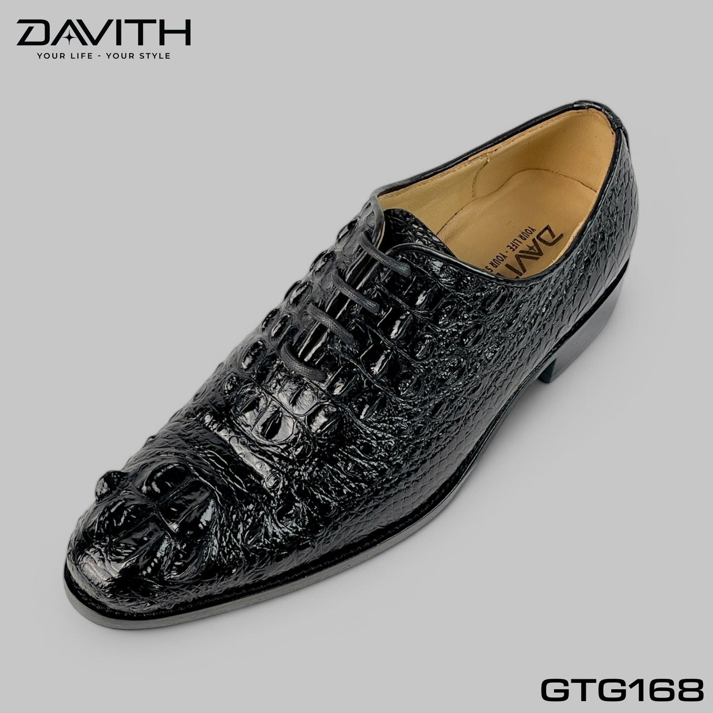 Premium Grade 1 Crocodile Hump Leather Oxford Shoes - GTG168