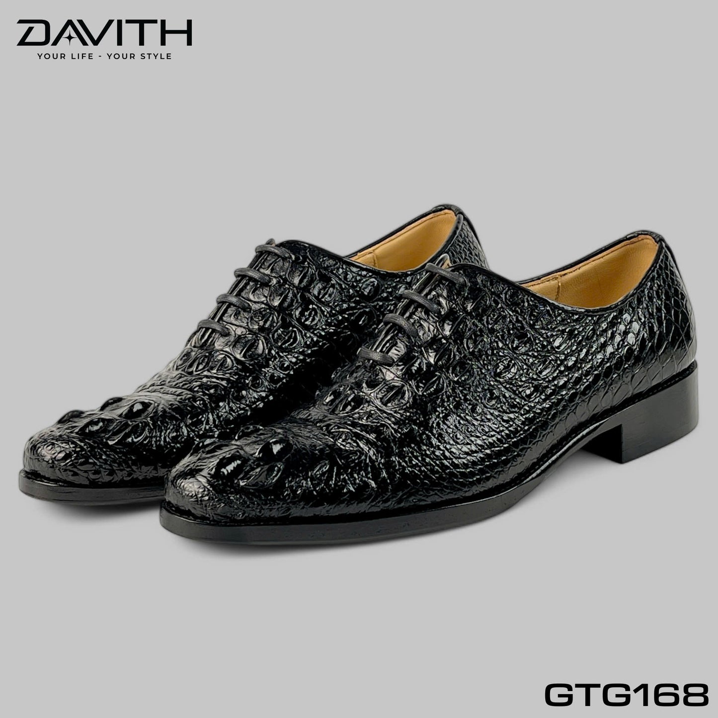 Premium Grade 1 Crocodile Hump Leather Oxford Shoes - GTG168