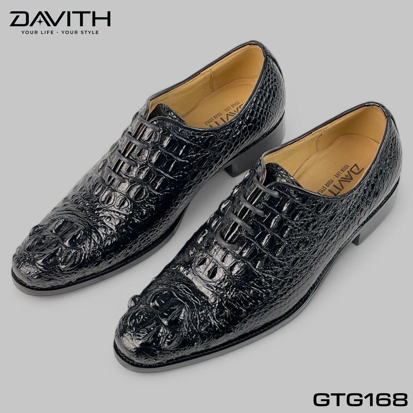 Premium Grade 1 Crocodile Hump Leather Oxford Shoes - GTG168