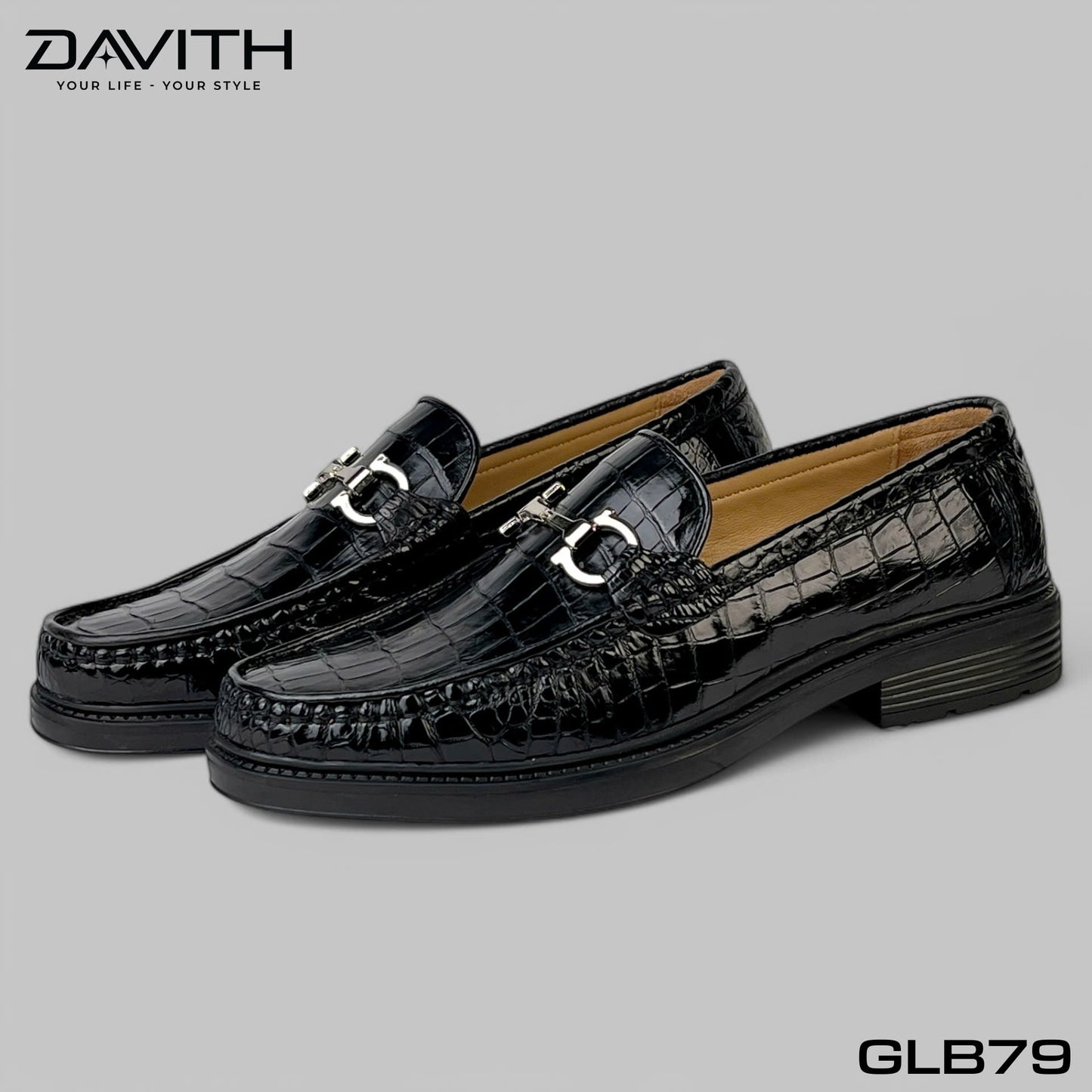 Premium Grade 1 Crocodile Belly Leather High-Sole Loafers - GLB79