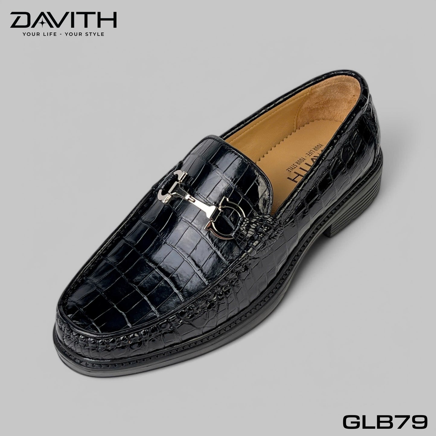 Premium Grade 1 Crocodile Belly Leather High-Sole Loafers - GLB79