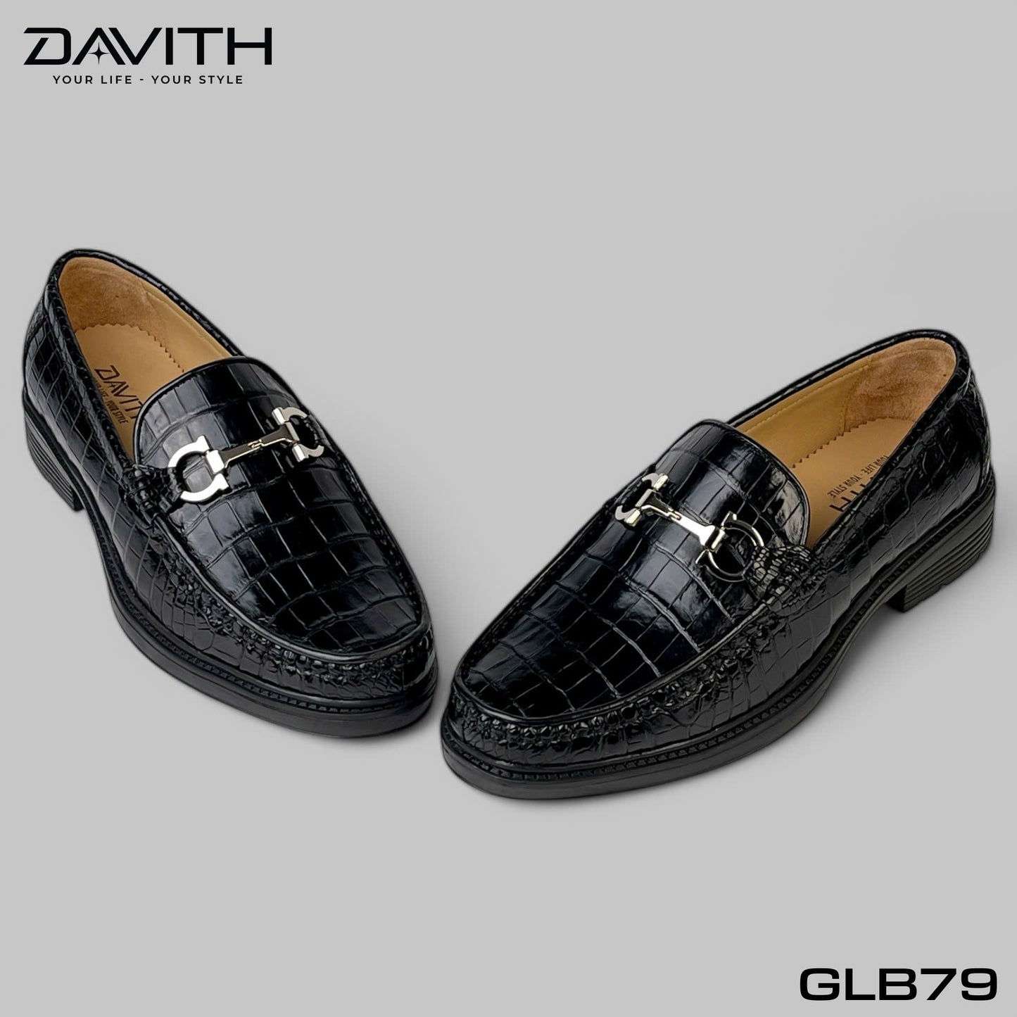 Premium Grade 1 Crocodile Belly Leather High-Sole Loafers - GLB79