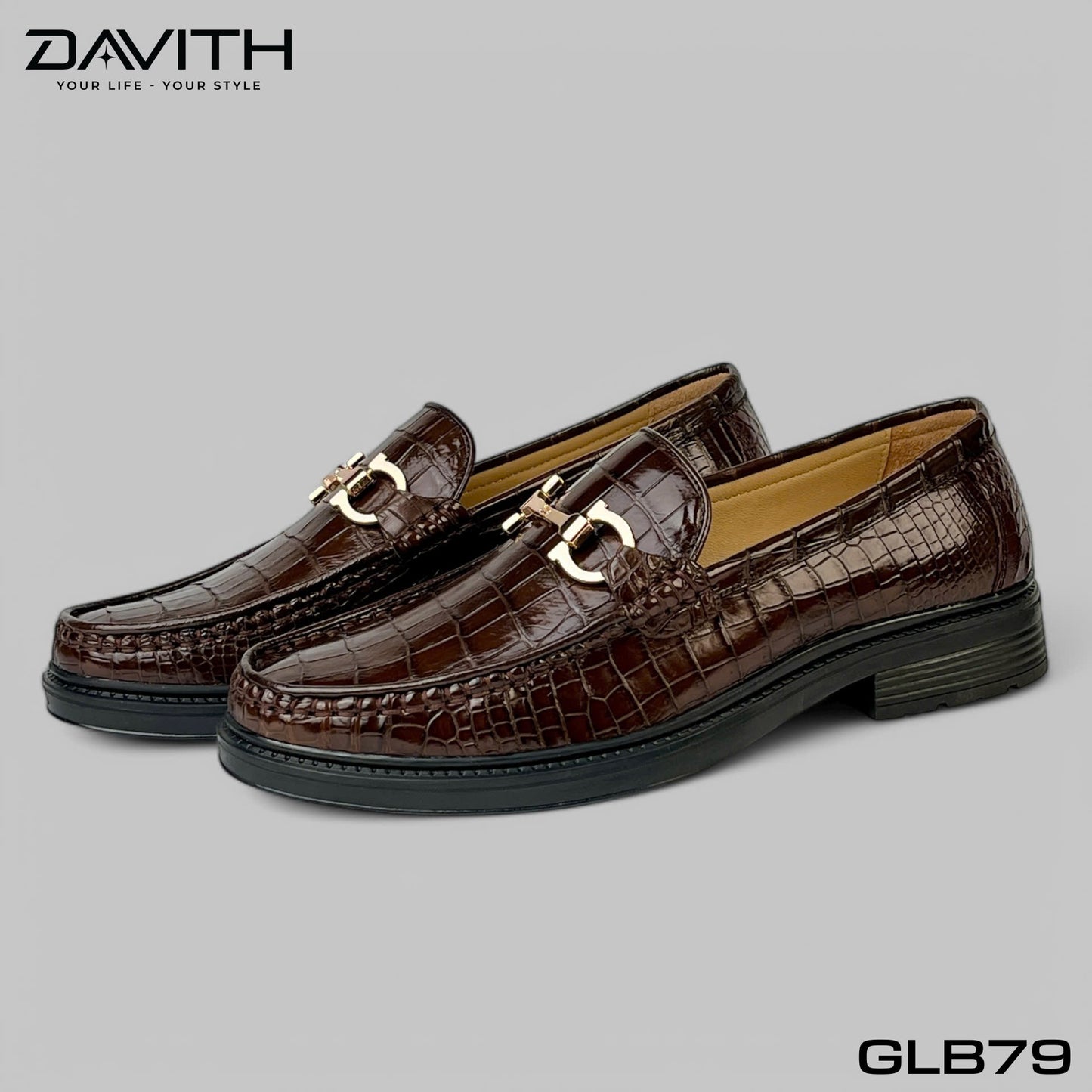 Premium Grade 1 Crocodile Belly Leather High-Sole Loafers - GLB79