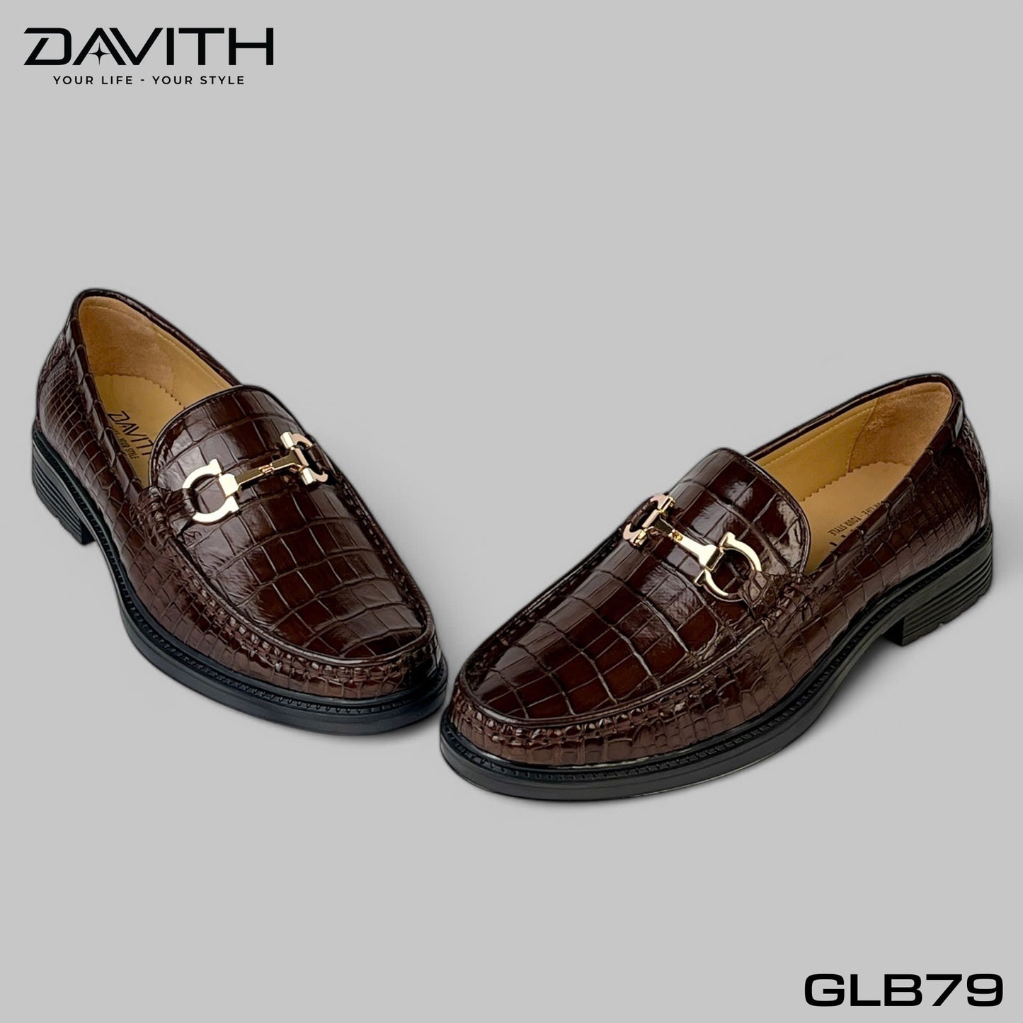 Premium Grade 1 Crocodile Belly Leather High-Sole Loafers - GLB79