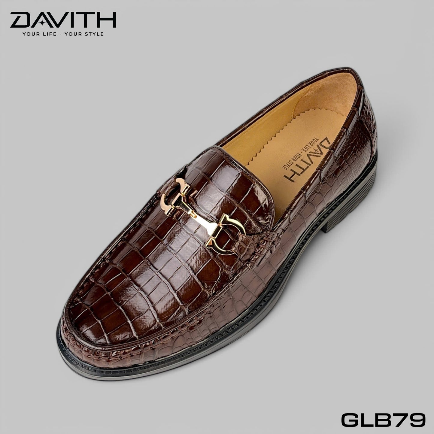 Premium Grade 1 Crocodile Belly Leather High-Sole Loafers - GLB79