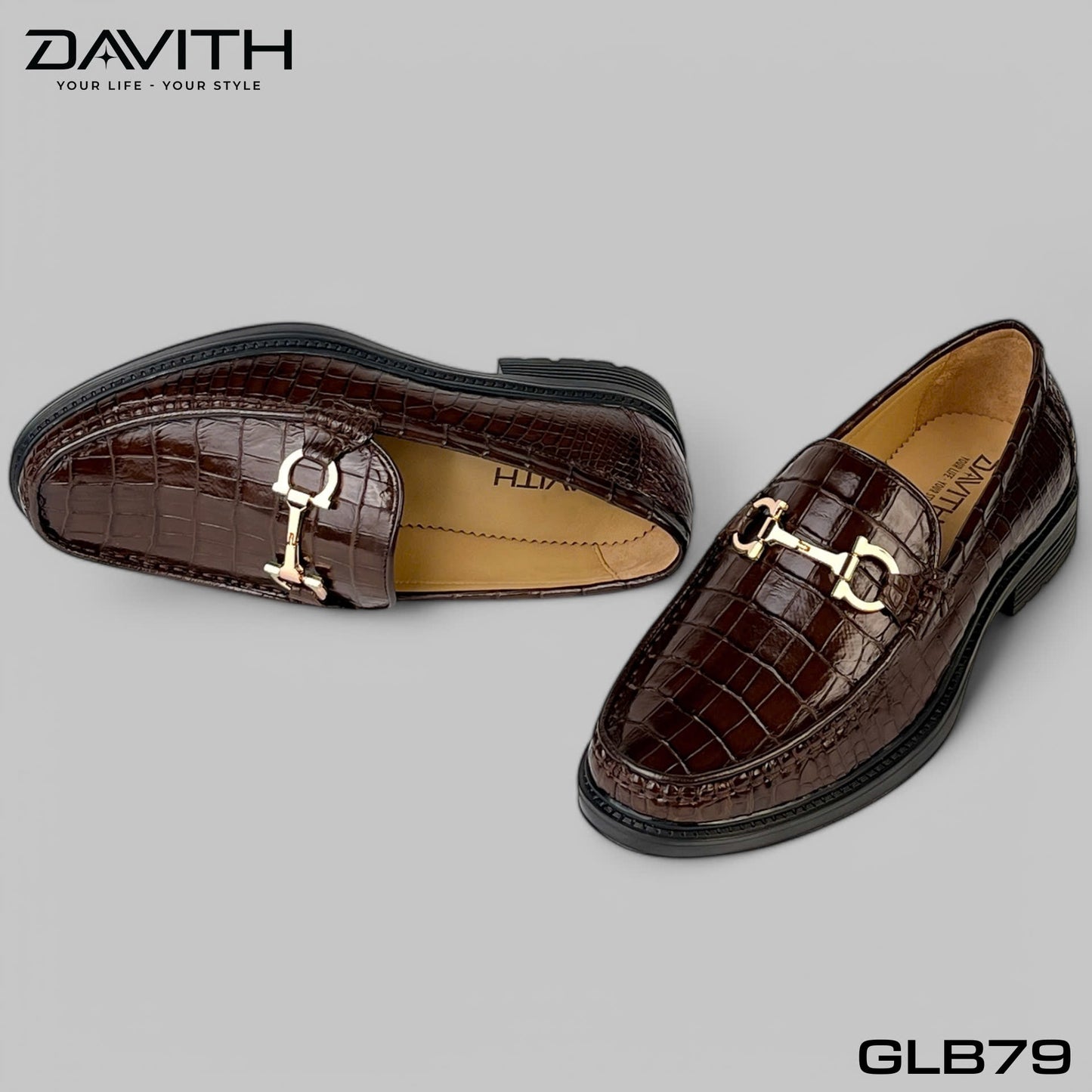 Premium Grade 1 Crocodile Belly Leather High-Sole Loafers - GLB79