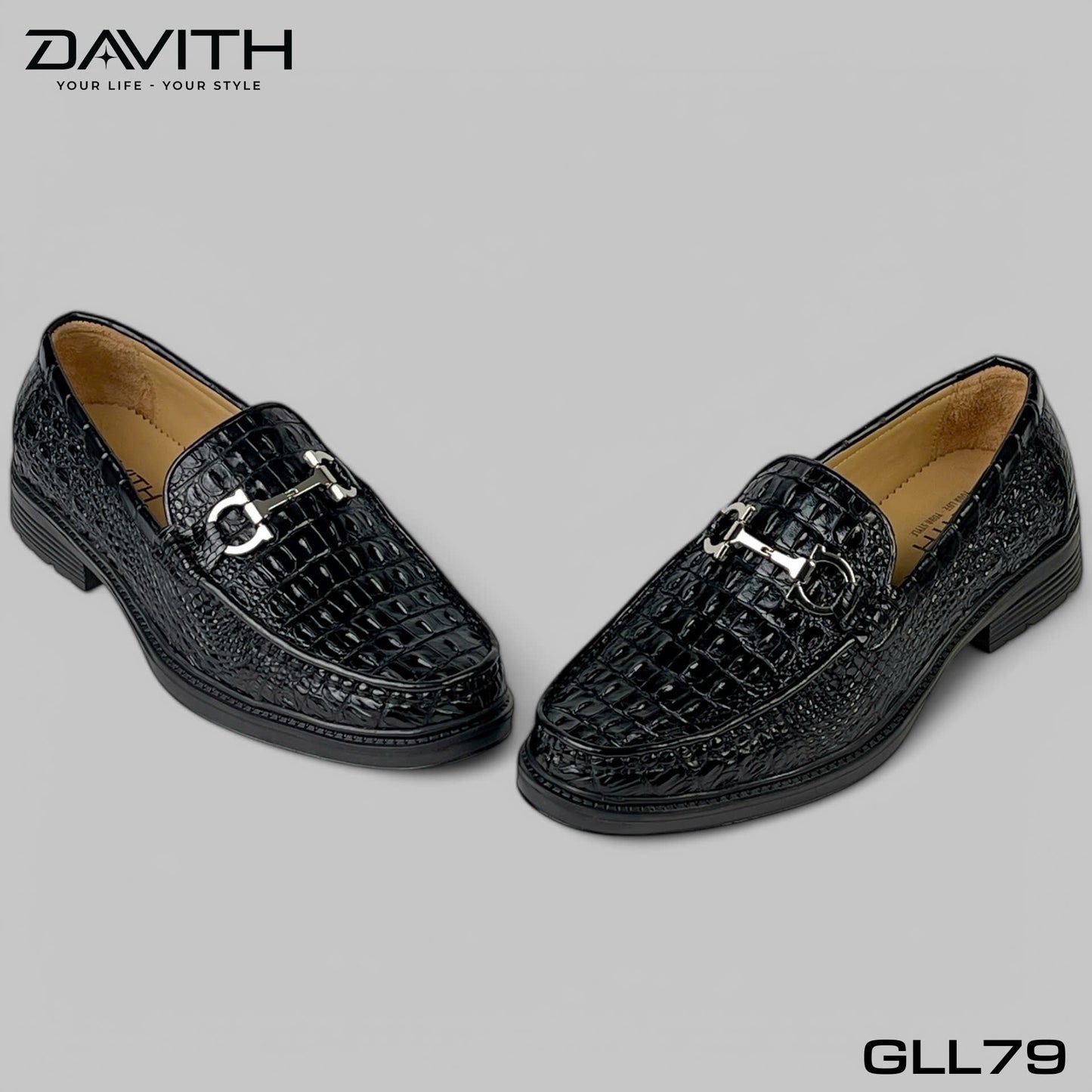 Premium Grade 1 Crocodile Back Leather Loafers with High Sole - GLL79