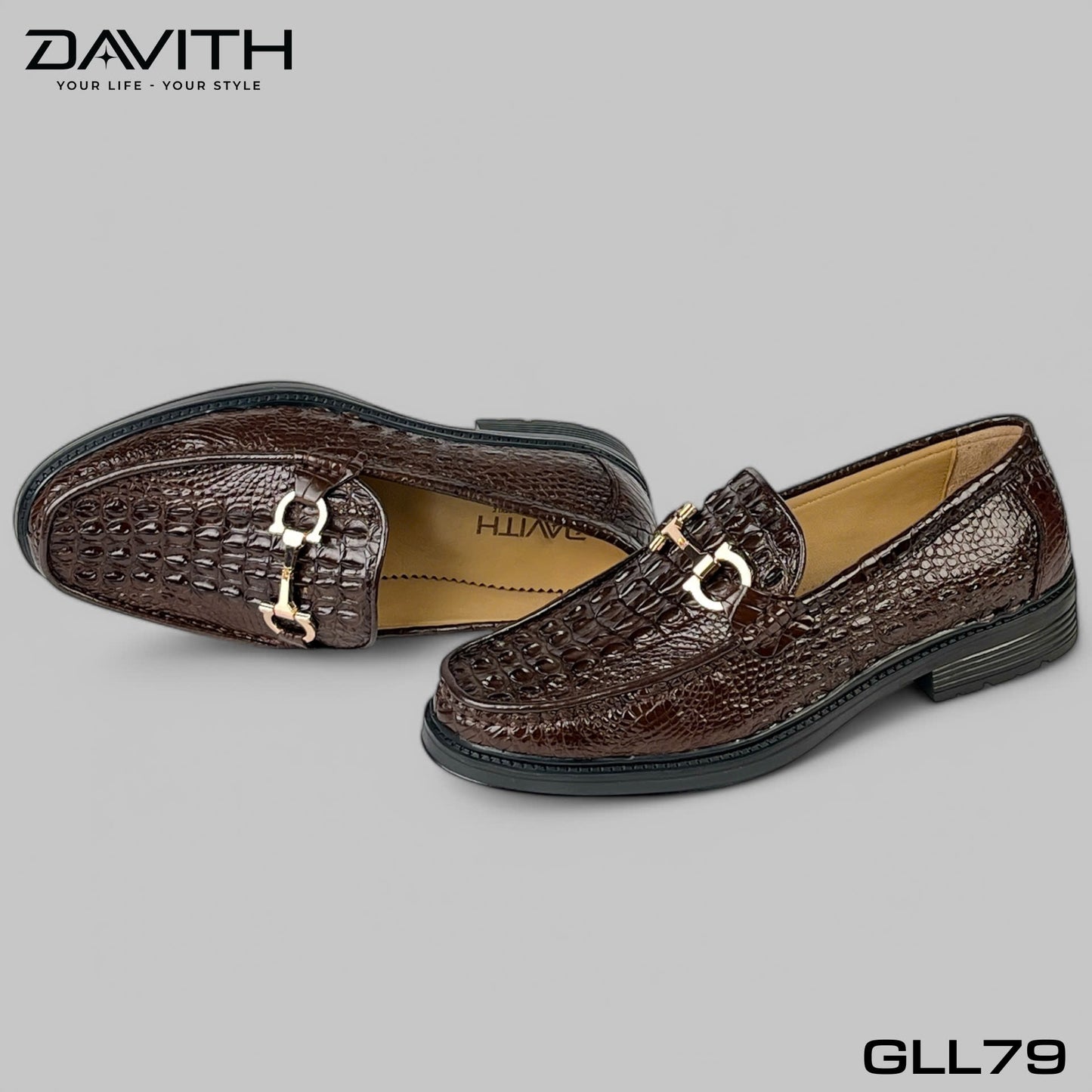 Premium Grade 1 Crocodile Back Leather Loafers with High Sole - GLL79
