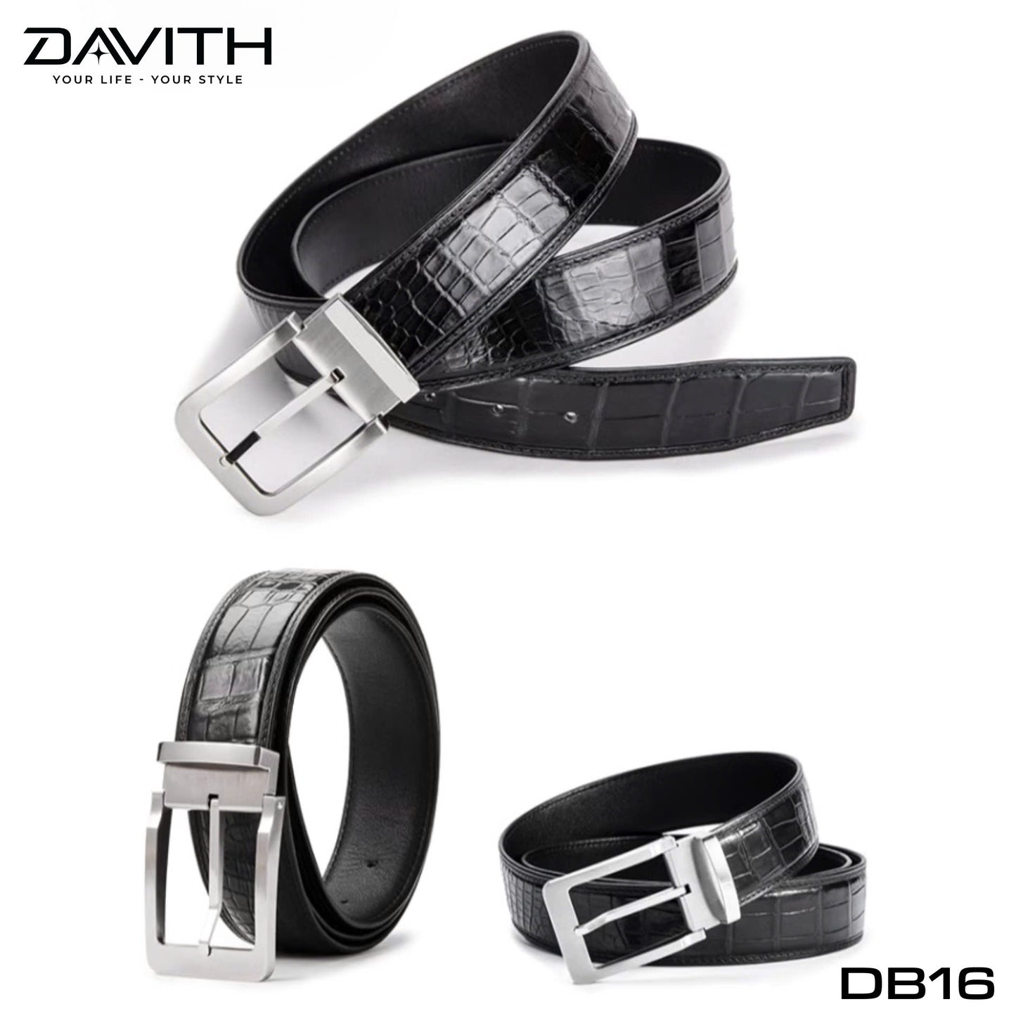 Premium Grade 1 Crocodile Belly Leather Belt - DB16