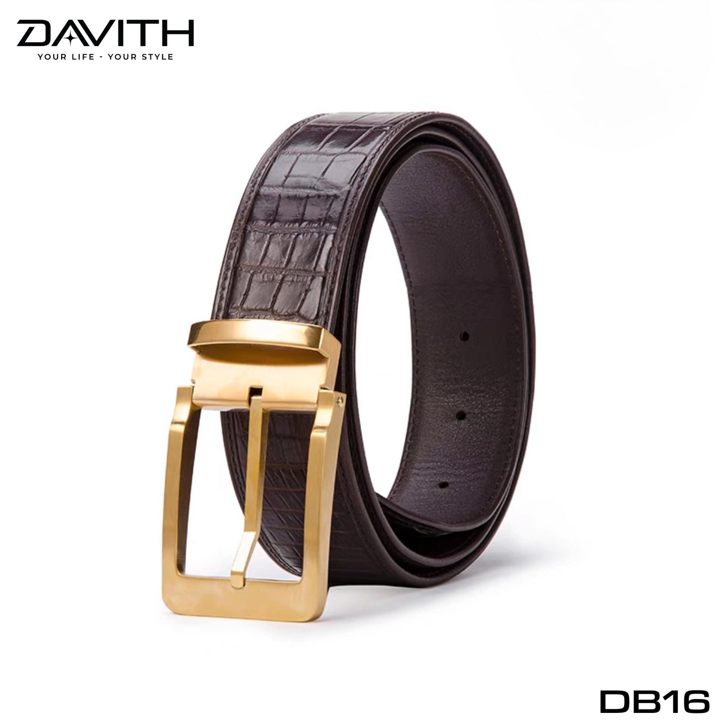 Premium Grade 1 Crocodile Belly Leather Belt - DB16