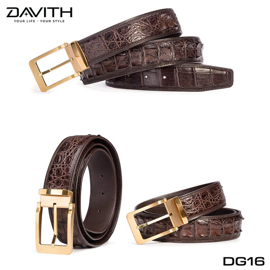 Premium Grade 1 Crocodile Hump Leather Belt - DG16