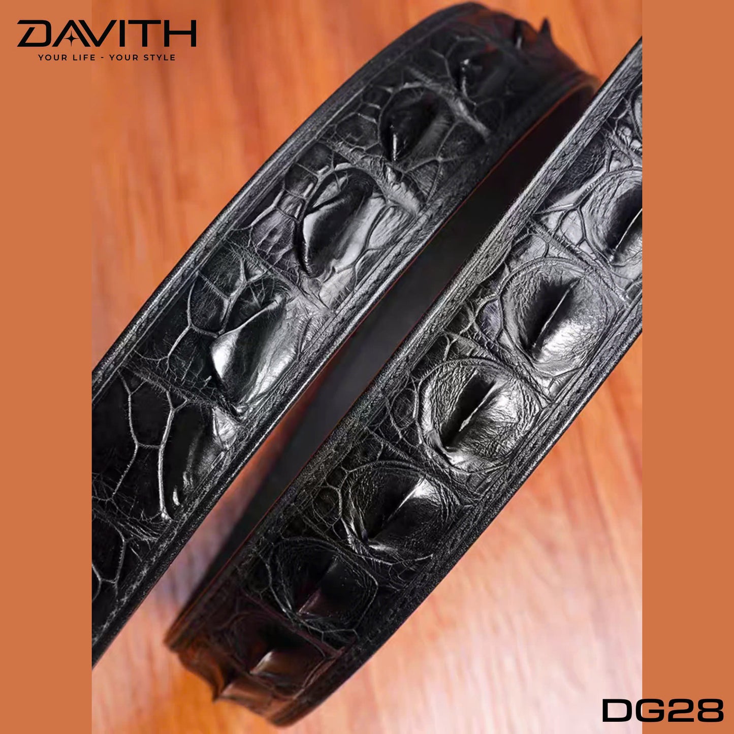 Premium Grade 1 Crocodile Hump Leather Belt - DG28