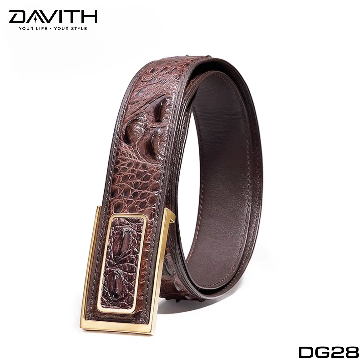 Premium Grade 1 Crocodile Hump Leather Belt - DG28