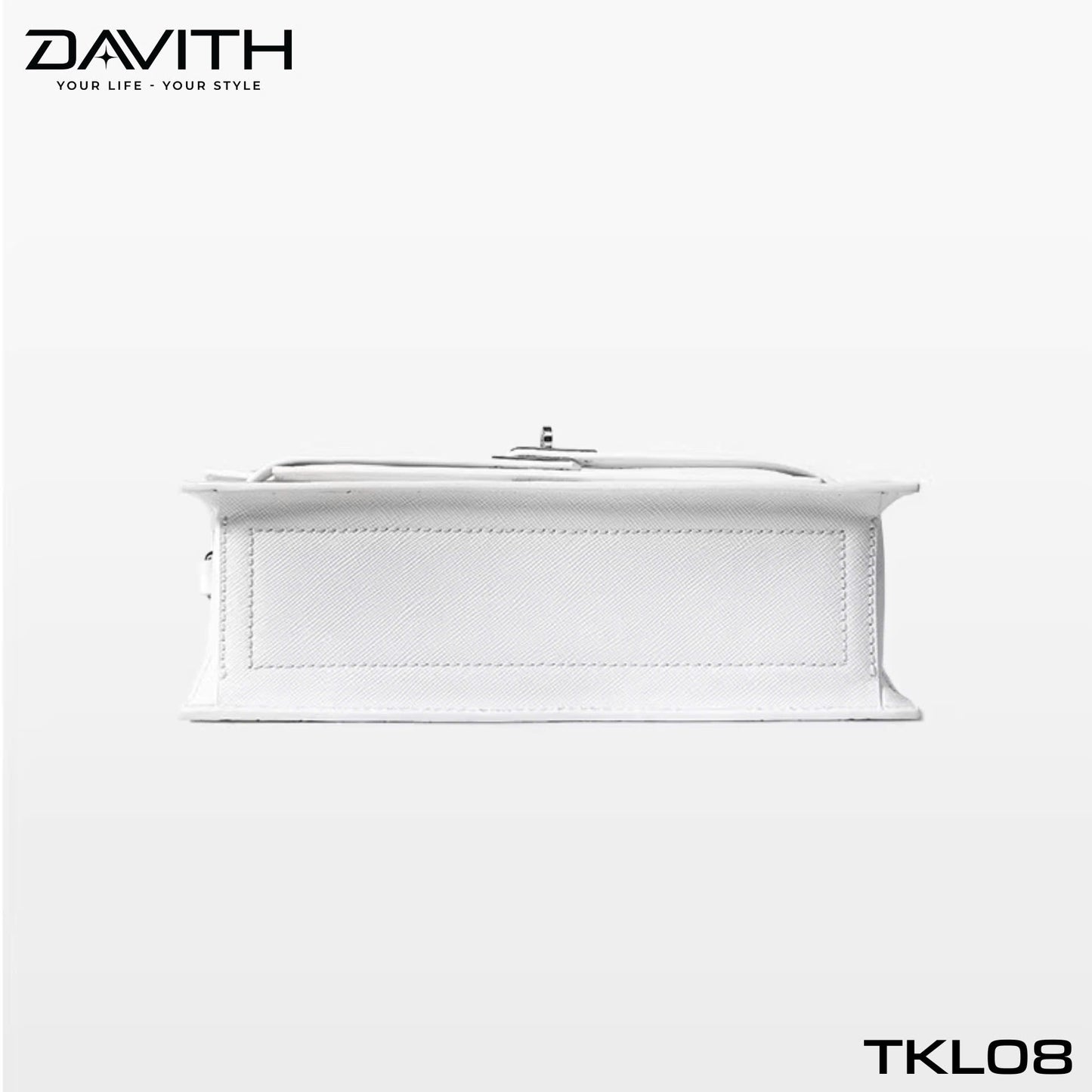 High-end women's crocodile belly leather handbag in albino white - TKL08