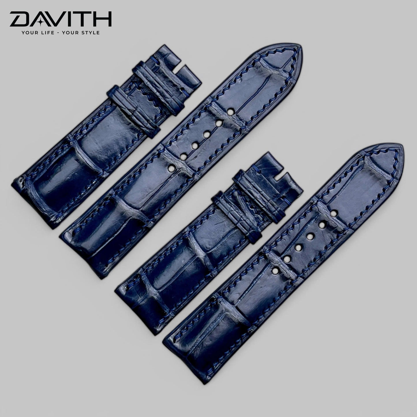 Handcrafted Grade 1 Crocodile Leather Watch Strap with Premium Bamboo-Joint Grain