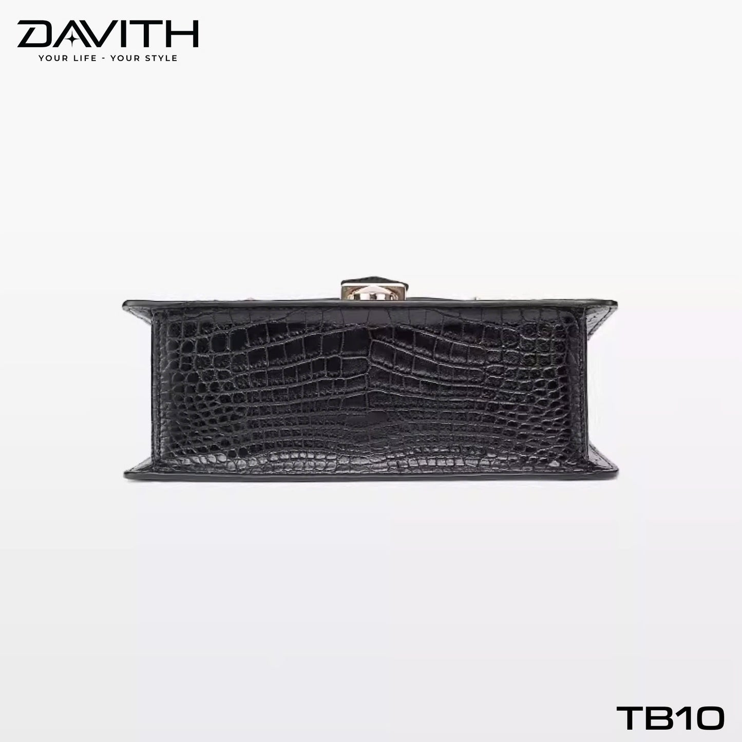 Luxury women's handbag crafted from premium Grade 1 crocodile belly leather with mixed leather design - TB10