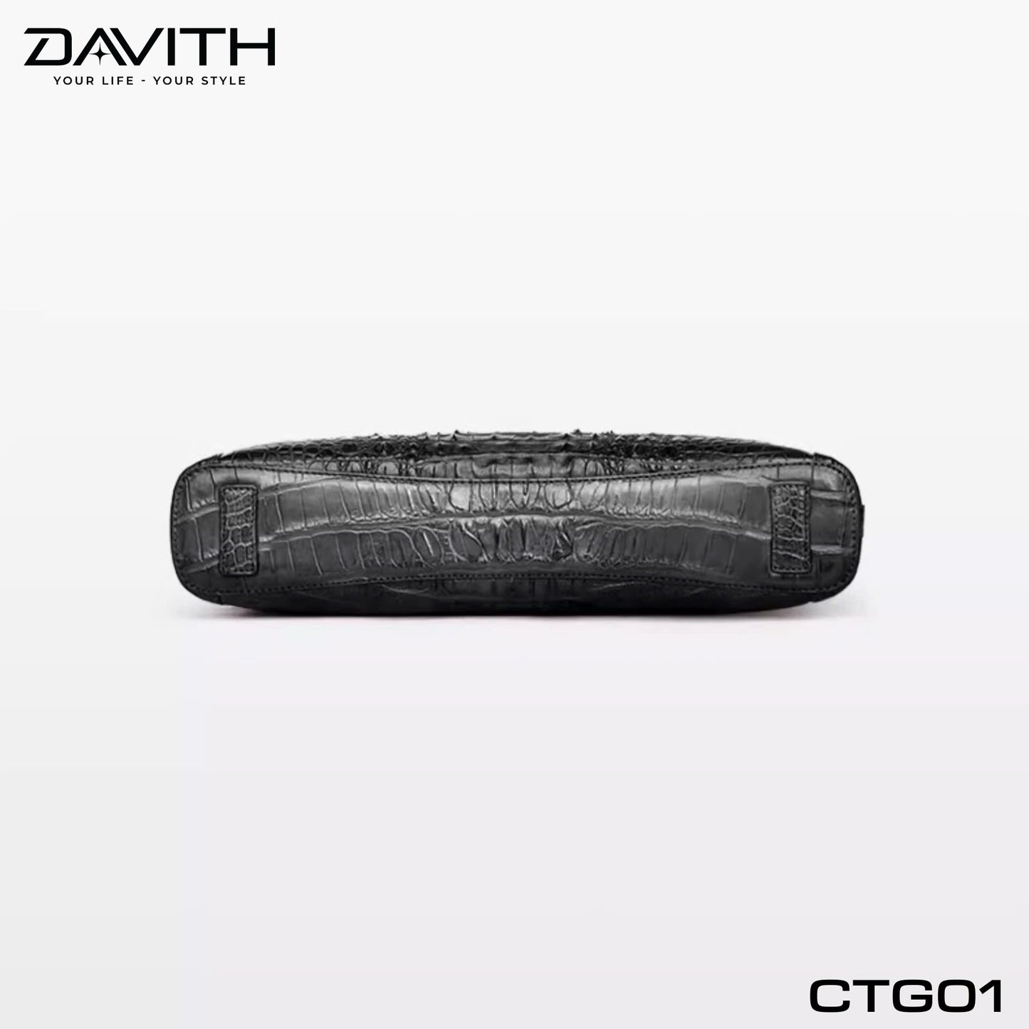 Premium Grade 1 Crocodile Hump Leather Men's Office Briefcase - CTG01