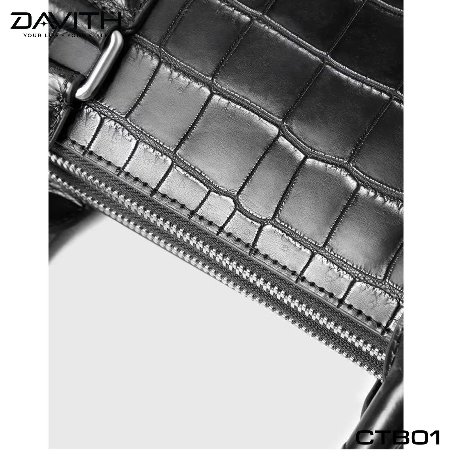 Premium Grade 1 Crocodile Belly Leather Men's Office Briefcase - CTB01