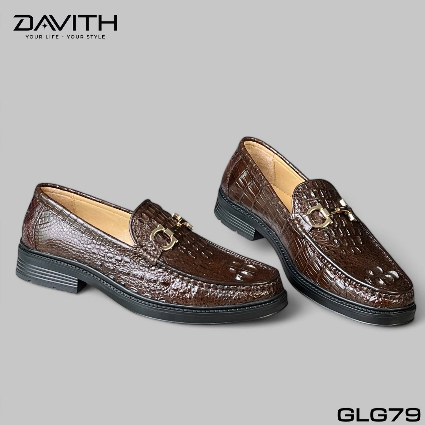 Premium Grade 1 Crocodile Hump Leather High-Sole Loafers - GLG79