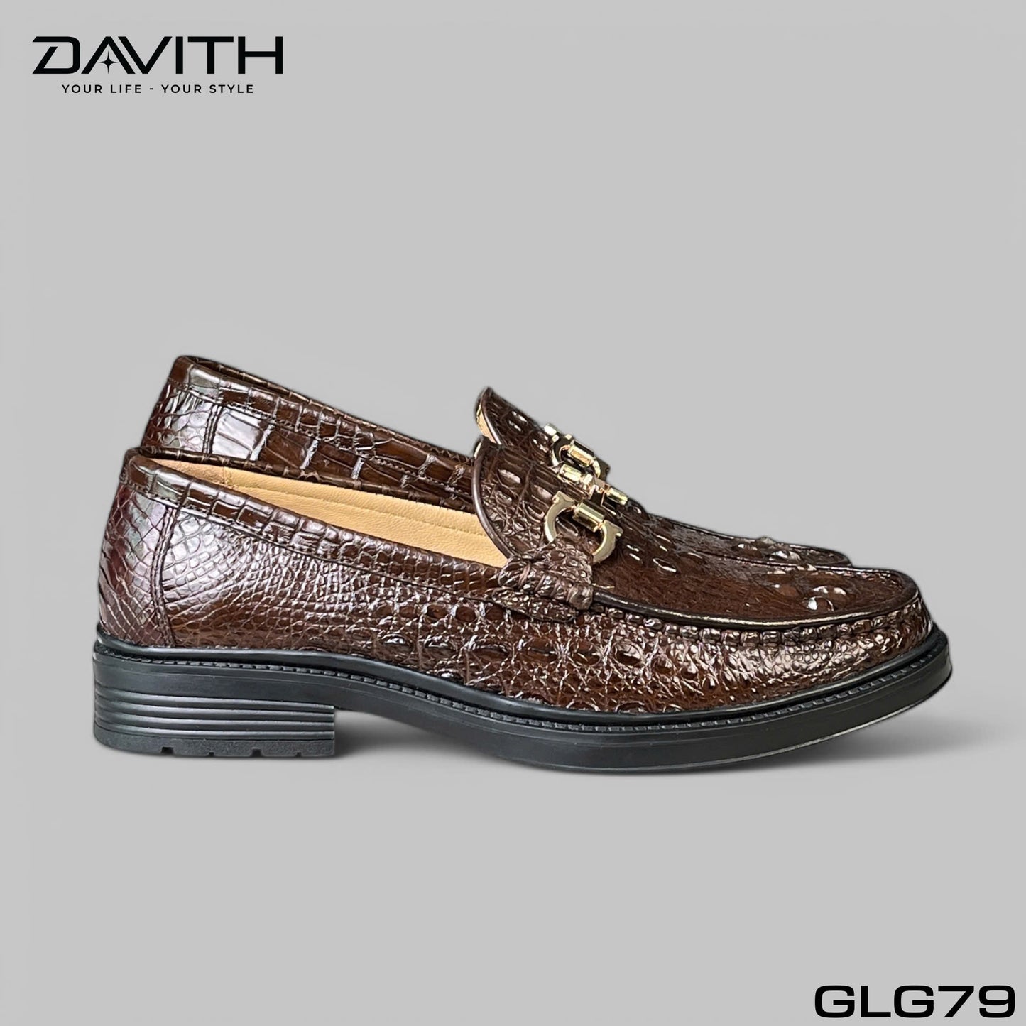 Premium Grade 1 Crocodile Hump Leather High-Sole Loafers - GLG79
