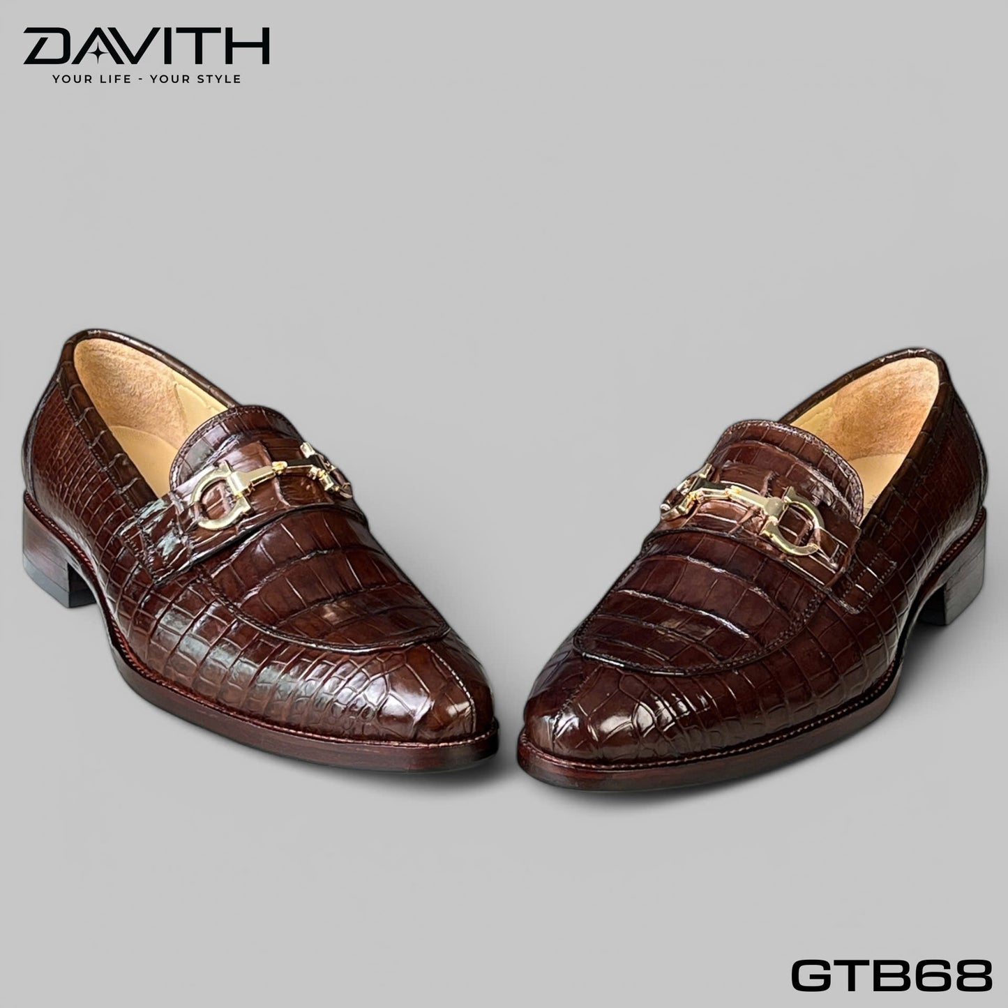 Premium Grade 1 Crocodile Belly Leather Loafer Shoes - GTB68