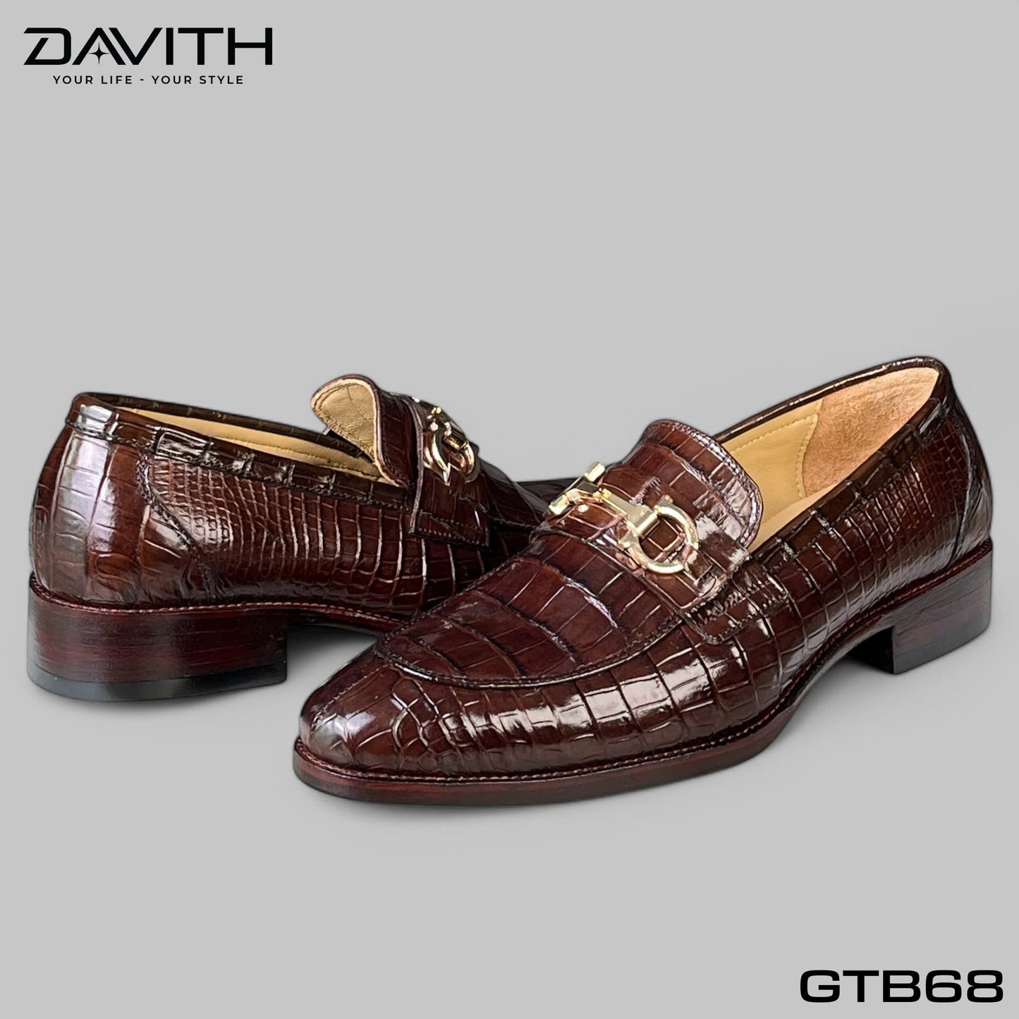 Premium Grade 1 Crocodile Belly Leather Loafer Shoes - GTB68