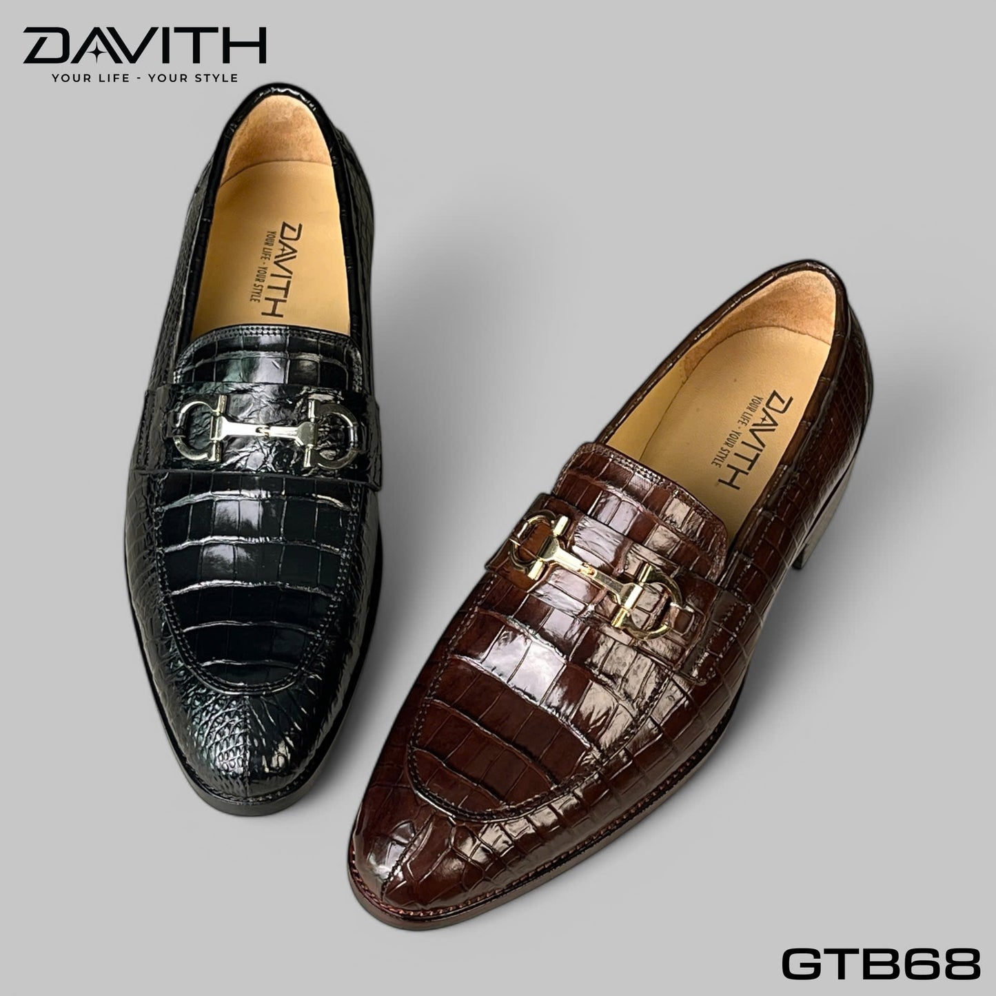 Premium Grade 1 Crocodile Belly Leather Loafer Shoes - GTB68
