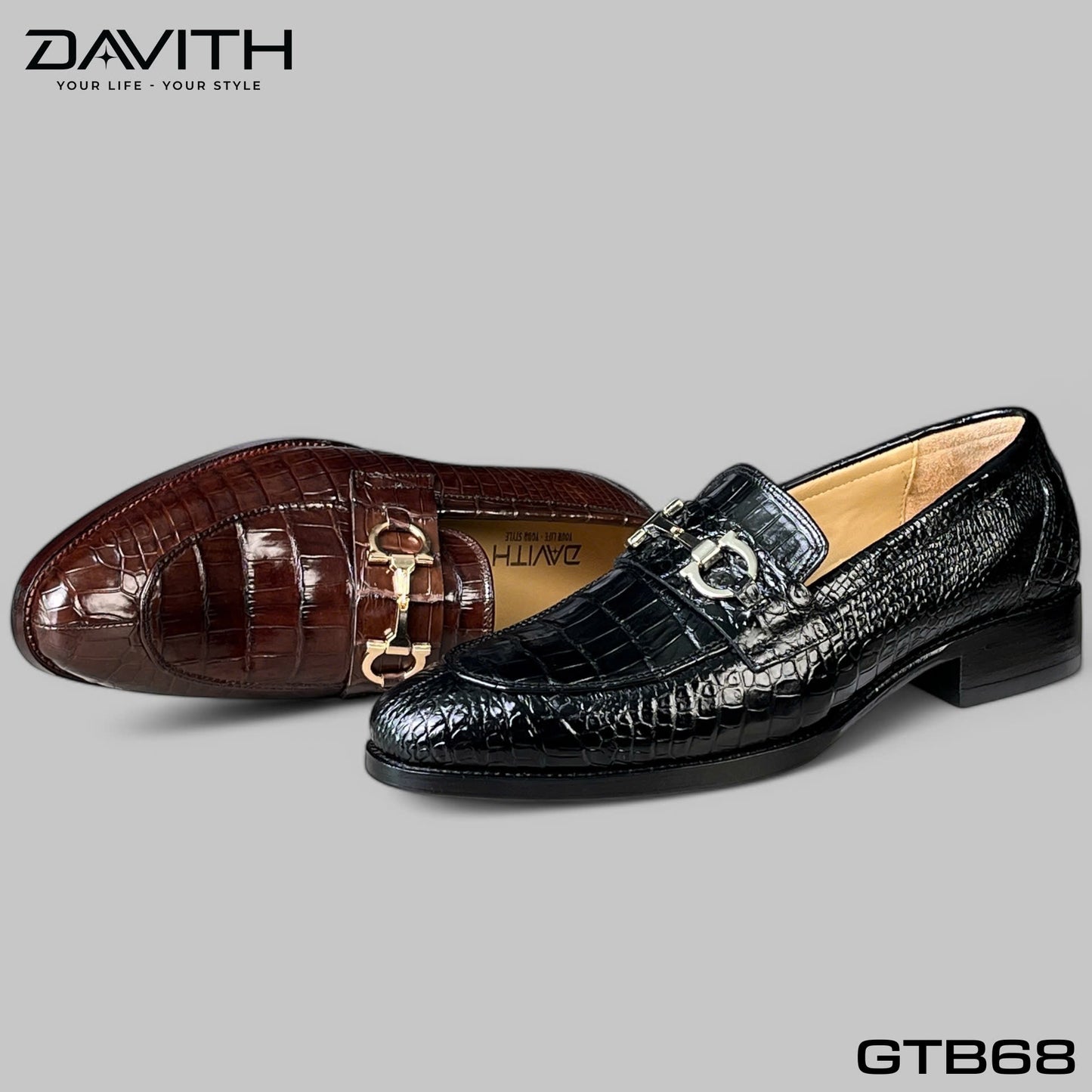Premium Grade 1 Crocodile Belly Leather Loafer Shoes - GTB68