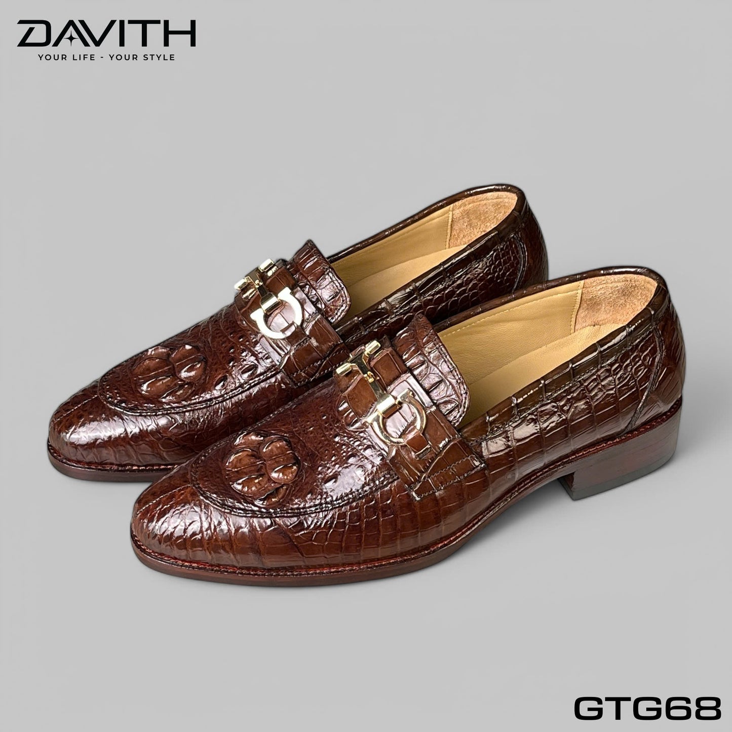 Premium Grade 1 Crocodile Hump Leather Loafer Shoes - GTG68